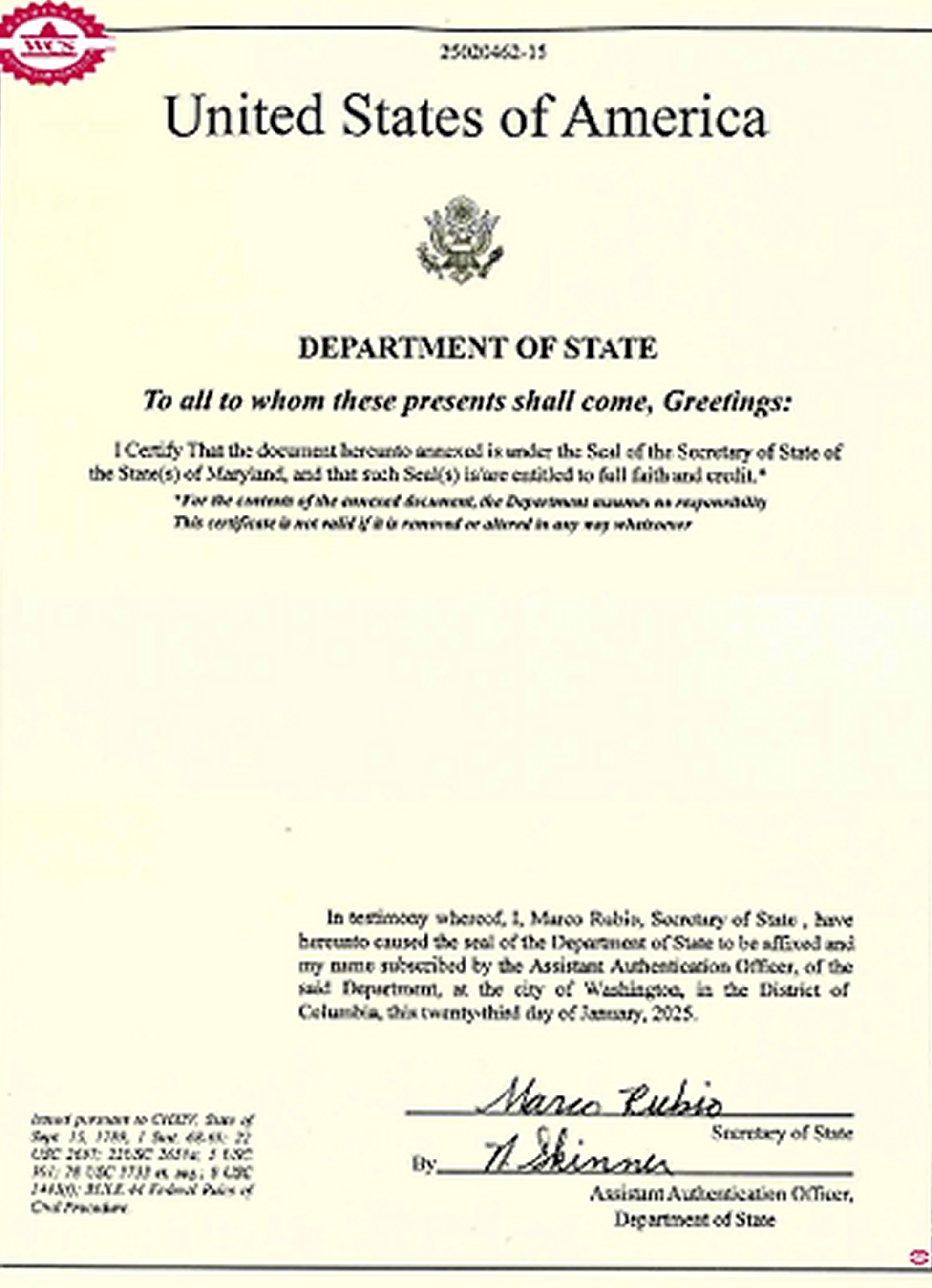 Document Authentication Services